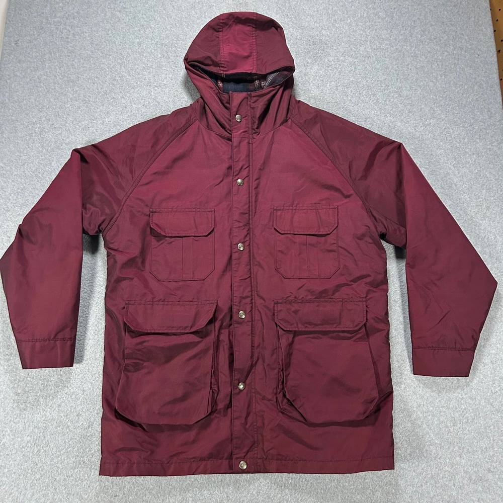 Woolrich Mountain Parka 7330 Mens L Burgundy Wool Lined Gorpcore Vintage